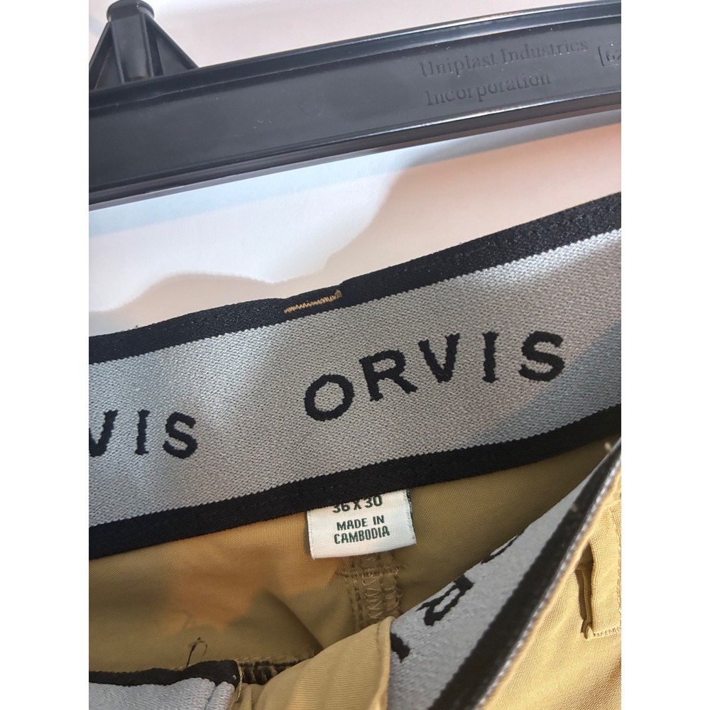 Orvis Mens Tech Pants‎ Tan Khaki Hiking Gorpcore Utility Trousers 36x30 0407 - Picture 3 of 8